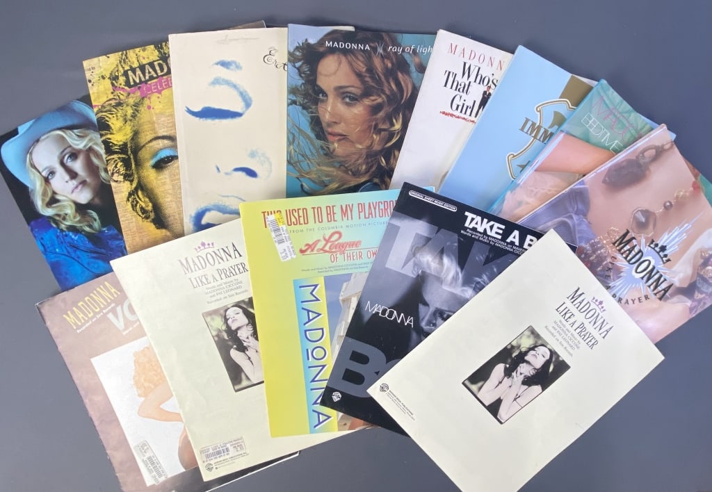 Madonna Sheet Music & Songbooks Five Madonna music sheets including Like a Prayer (2), Take a Bow, (1 of 15)