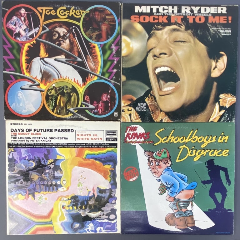 4 Vinyl Records Cocker, Ryder, Kinks, Moody Blues Joe Cocker self titled album, A&M Records, SP (1 of 14)