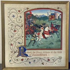 Robert the Bruce Illuminated Text Replica Reproduction of an illuminated text depicting Robert the