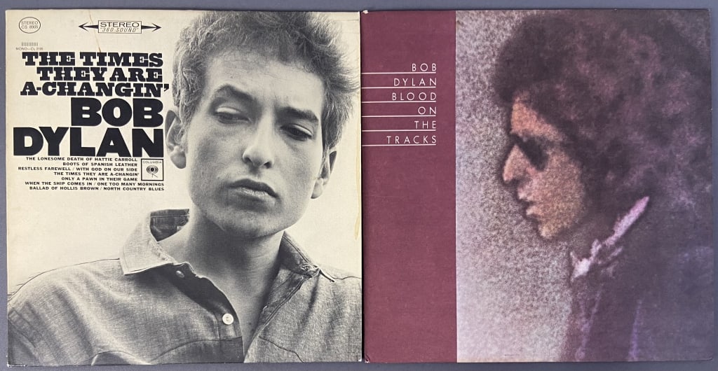 Bob Dylan Vinyl Records Times & Blood LPs The Times They Are A-Changin', Columbia Records CS (1 of 9)