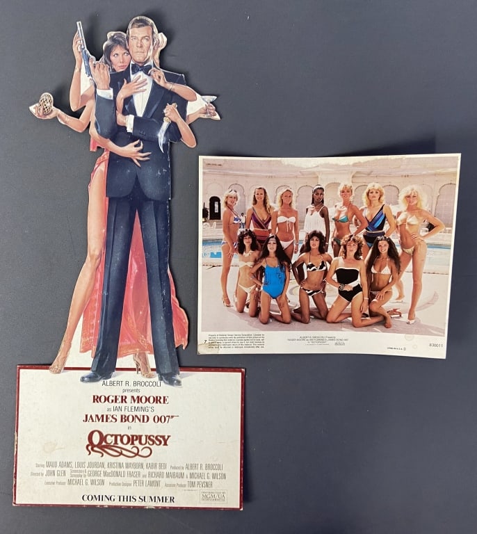 James Bond Octopussy Promotional Items Roger Moore Octopussy table sized stand up promotional item, (1 of 11)