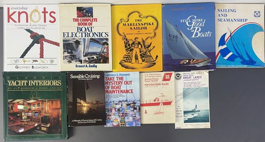 Boating Books Lot of Ten Sailing and Seamanship by the US Coast Guard Auxiliary, 1980, third