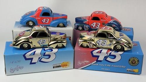 Richard Petty 1/24 Scale Willys Lot Stockrods Racing Champions. With boxes. 4 cars 10 inches long by