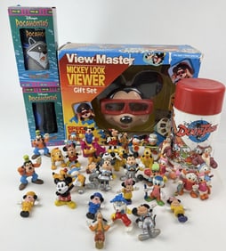 Vintage Disney Mixed Lot DuckTails Mickey Mouse Includes items in photos. Figures, viewmaster, cups,
