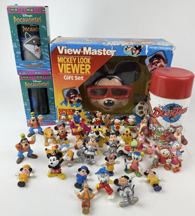 Vintage Disney Mixed Lot DuckTails Mickey Mouse Includes items in photos. Figures, viewmaster, cups, (1 of 10)