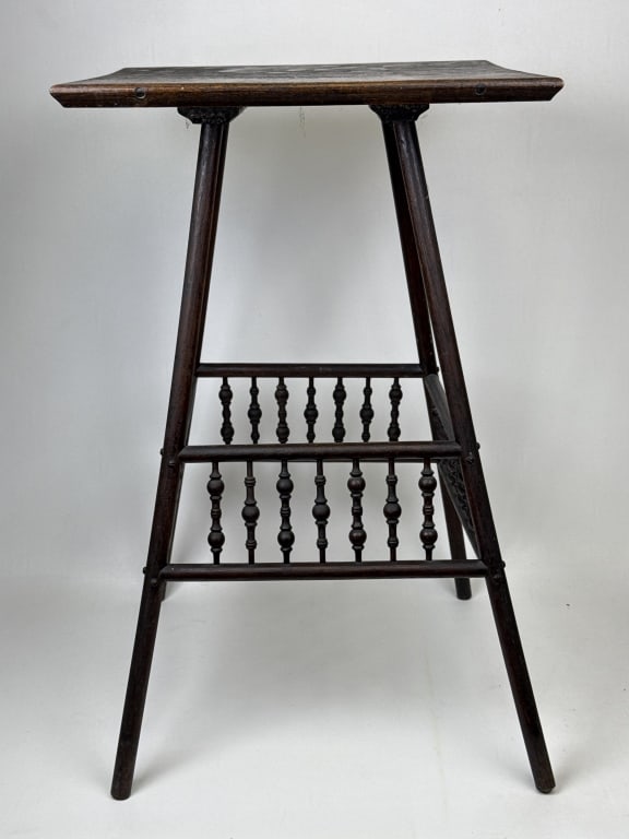 Antique Plant Stand End Table 30 inches tall by 18 inches wide on top. Signs of age overall see (1 of 5)