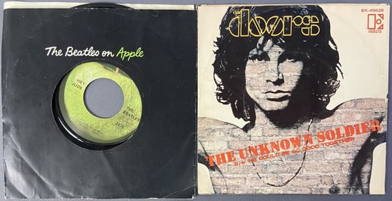 Beatles & Doors 45 Vinyl Singles Hey Jude b/w Revolution by The Beatles, Apple Records 2276.