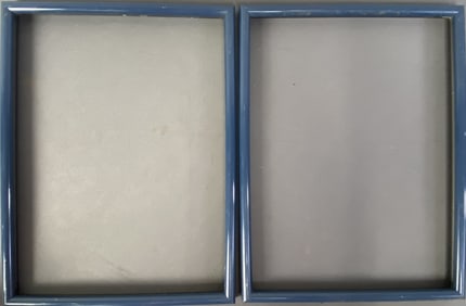 Two Blue Hardwood Frames Vintage Blue 12 X 16 Wooden Frames Made of Hardwood