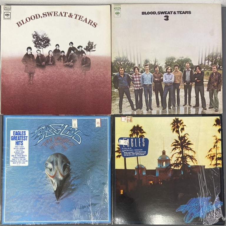 Eagles & Blood Sweat and Tears Vinyl Records Hotel California by the Eagles, Warner Brothers (1 of 16)