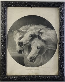 Pharaoh's Horses Engraving in Ornate Frame Engraving of the painting Pharaoh's Horses by John