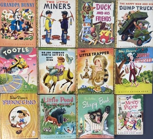 Simon & Schuster Little Golden Books Set of 12 Twelve Little Golden Books from the1940's and 1950's.