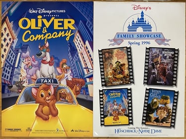 Disney Oliver & Company and Spring 96 Posters Two one sheet movie posters from Walt Disney, one is