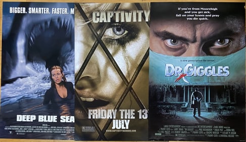 Horror Movie Posters One Sheet Double Sided Three posters for Deep Blue Sea, Captivity, and Dr.