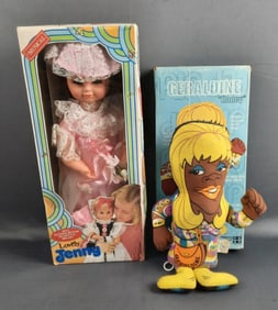 Pair of Vintage Dolls 19" Jane & Jenny & Flip Wilson Doll & Boxes