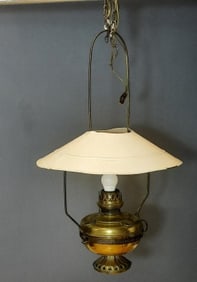 Gold Tone Vintage Hanging Lamp Chain approximately 33 inches long from where it is connected at the