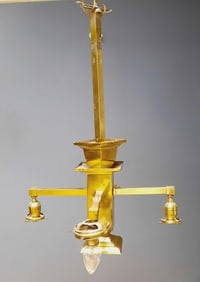 Vintage Brass 4 Light Chandelier Measures 18 inches x 18 inches x 29 inches tall. Please see images