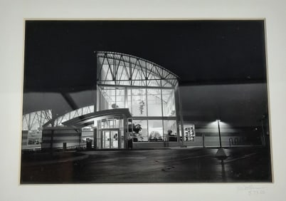 Black & White Framed Photograph of Portage District Library by Jeff Woollam