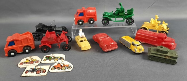 Vintage Plastic & Metal Toy Cars Slik Toys Tootsietoy Tiger