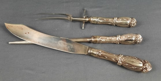 Atkinson Bros Sheffield England Quadruple Plate Carving Set