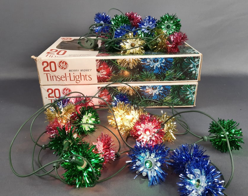 Vintage Christmas  GE Merry Midget Tinsel Lights Lights work. Please see images for details (1 of 6)