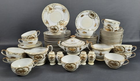 Large Lot Moriyama Mori Machi China Dishes Some paint worn off, dirty. Please see images for details
