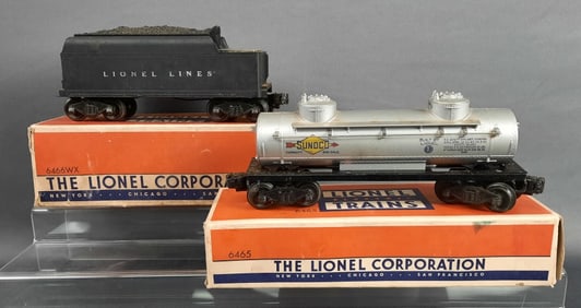 Lionel O Scale Model Train Cars & Boxes Whistle Tender & Tank Car