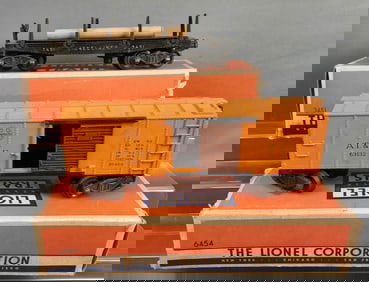 Lionel O Scale Model Train Cars & Boxes Automatic Lumber Car & Box Car