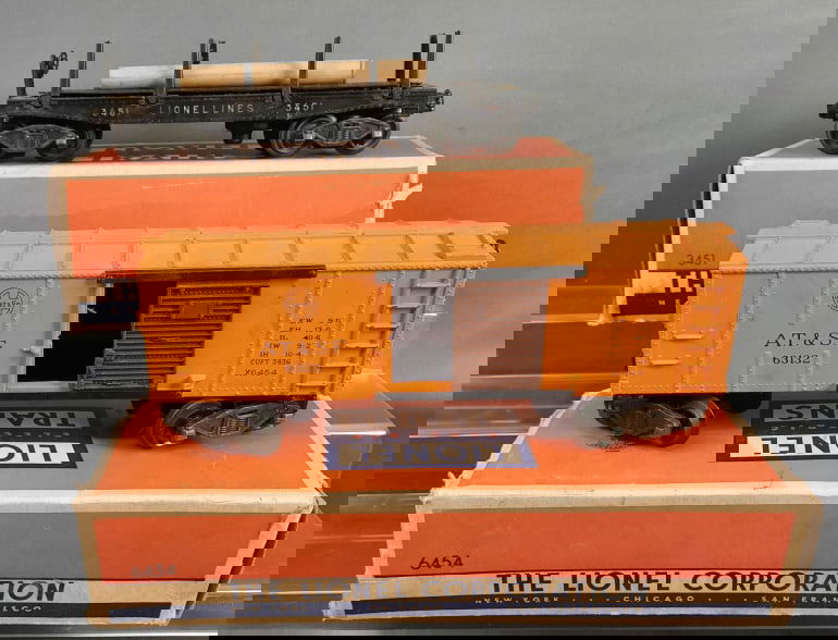 Lionel O Scale Model Train Cars & Boxes Automatic Lumber Car & Box Car (1 of 17)