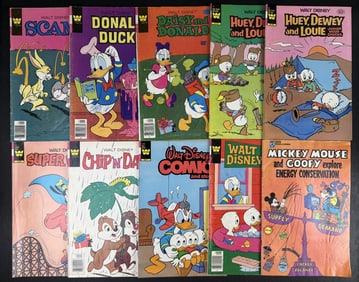 Vintage Lot of Disney Comics 10 Issues Reader copies with signs of age/wear including spine