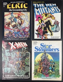 Vintage Marvel Graphic Novel Lot 2, 4, 5, 6 X-Men, New Mutants, Elric, Star Slammers. Reader copies