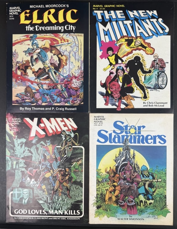 Vintage Marvel Graphic Novel Lot 2, 4, 5, 6 X-Men, New Mutants, Elric, Star Slammers. Reader copies (1 of 7)