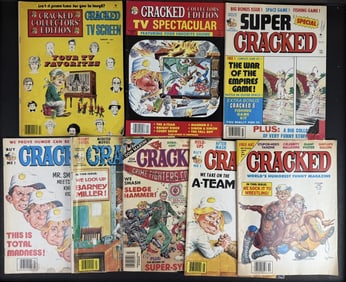Cracked Magazine Lot 1980s 8 issues. Signs of age/wear including spine creasing, tears, wrinkles