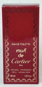 Must de Cartier Eau De Toilette Recharge 1.6 fl. Oz Ref: 6941 7935 made in France.