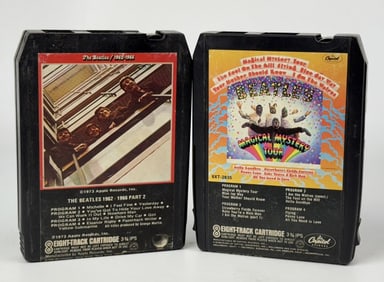 The Beatles 8-Track Lot of 2 Magical Mystery Tour and 1962 - 1966 Part 2. Untested