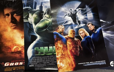 Marvel Superhero Movie Poster Lot Ghost Rider 26.75 x 39.75 inches others 27 x 40 inches. From