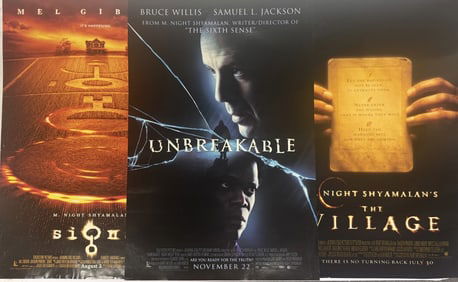 M. Night Shyamalan Movie Poster Lot 27 x 40 inches. Double sided. From closed movie theater