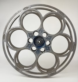 Goldberg Bros 35mm Film Aluminum House Reel 15 inches in diameter. From closed movie theater