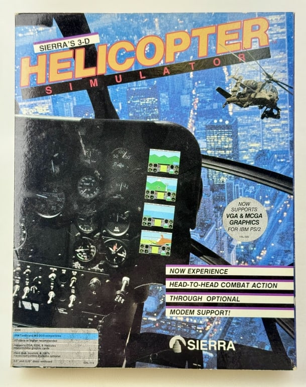 Sierra 3D Helicopter Simulator Computer Game IBM. Untested includes items in photos. (1 of 7)
