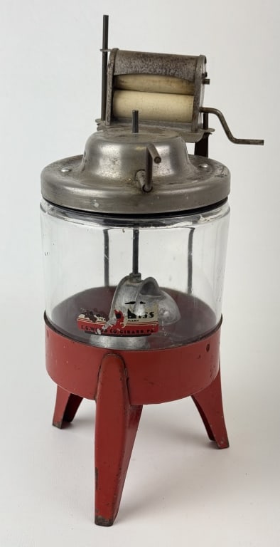 Vintage Modern Miss Toy Washing Machine Some paint loss, rust and tarnish. Glass unbroken. 10.5 (1 of 5)