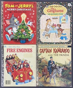 Four Vintage Golden Books Capt. Kangaroo Tom & Jerry's Merry Christmas by Peter Archer, Golden