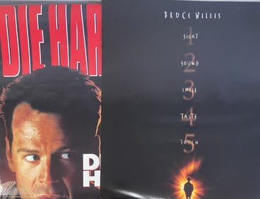 Bruce Willis Movie Posters 6th Sense, Die Hard 2 Two one sheet posters for movies starring Bruce