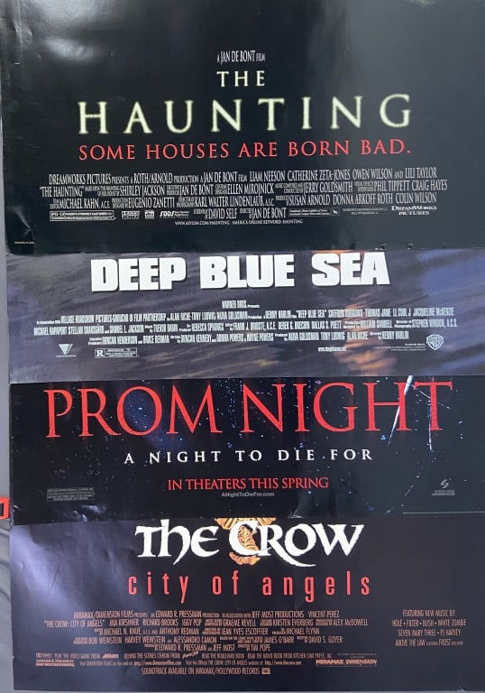 4 Horror Movie Posters Haunting, Crow, Prom Four one sheet double sided original movie posters for (1 of 11)