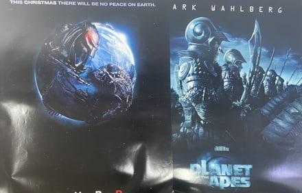 Sci Fi Movie Posters Alien & Apes Set of Two Two science fiction movie one sheet posters, double