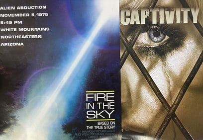 Fire in the Sky & Captivity Movie Posters Two double sided one sheet abduction movie posters. One