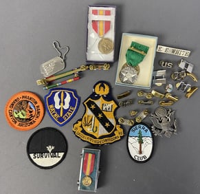 Mixed Lot Pins and Patches Collection of patches and pins and medals.