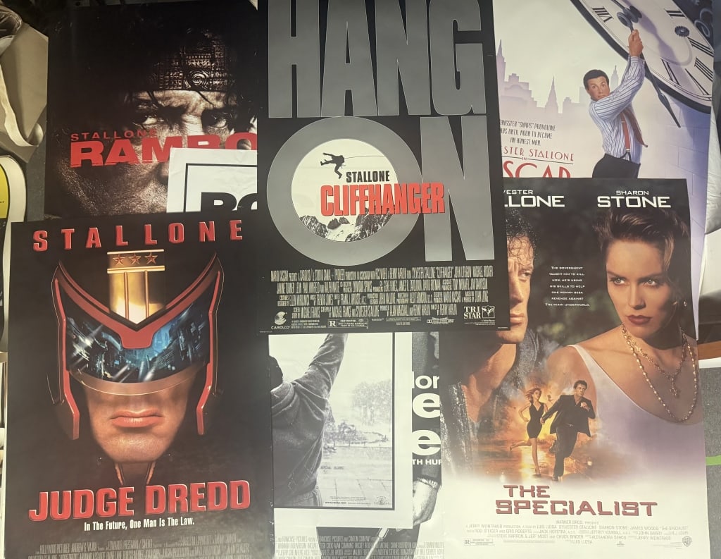 Stallone Movie One Sheet Movie Poster Lot 7 posters. Double sided 27 x 40 inches. From closed movie (1 of 2)
