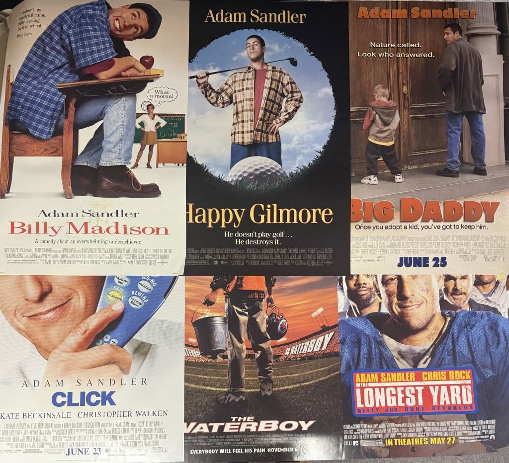 Adam Sandler One Sheet Movie Poster Lot 6 posters. Double sided. 27X40 inches. Some edge wear on (1 of 2)