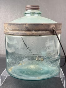 Antique Kerosene Jug Cleveland Metal Products Co 7 inches wide by 8 inches tall. Rust and warping on