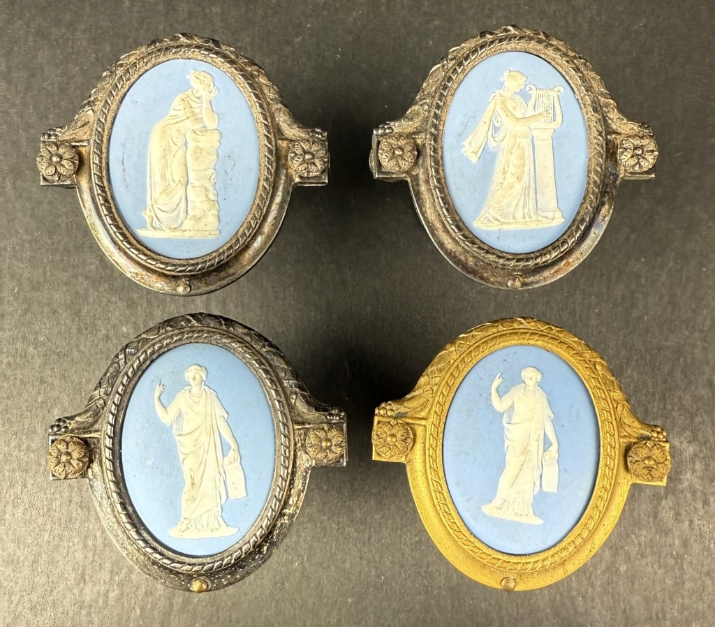 Jasperware Brass Doorknob Lot 3 inches long 3 inches wide. Tarnishing and discoloration.: 3 inches long 3 inches wide. Tarnishing and discoloration.