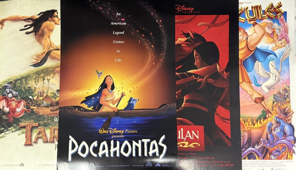 1990s Disney Animation Movie Poster Lot One Sheets from closed movie theater collection. 27 x 40 (1 of 6)